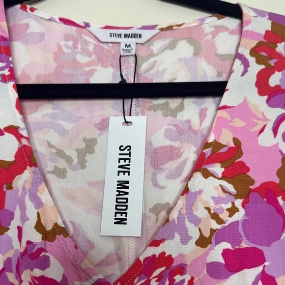 Steve Madden Pink and Red Floral Romper - Picture 2 of 5